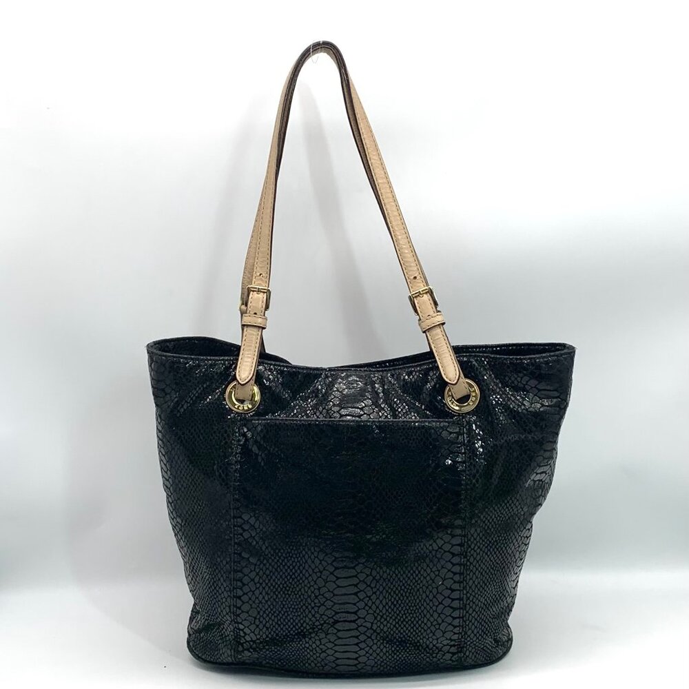 Michael Kors Jet Set Black Embossed Python Tote - image 2